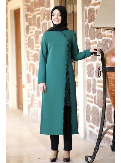 Sahra Tesettür Takım - Zümrüt - Fuval Moda